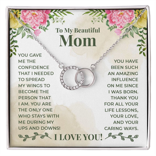 To My Beautiful Mom - Perfect Pair Necklace
