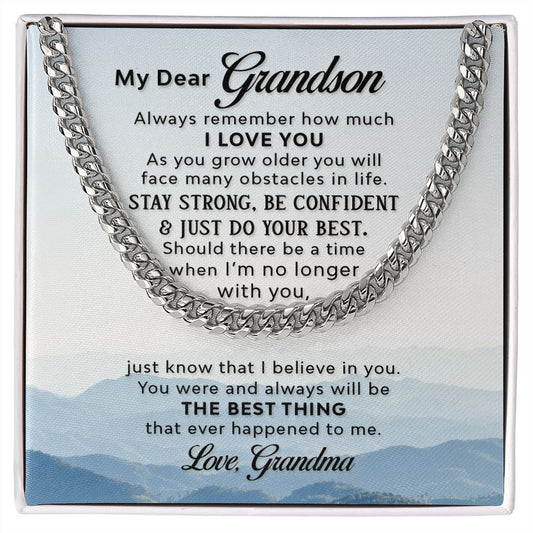 To My Grandson - Cuban Chain Necklace