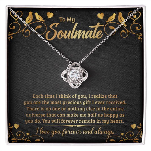 To My Soulmate - Love Knot Necklace
