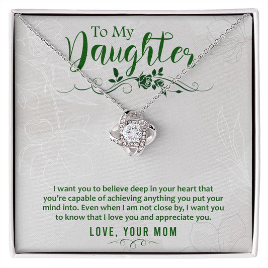 To My Daughter - Love Knot Necklace