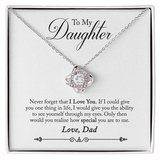 To My Daughter - Love Knot Necklace
