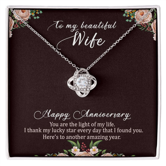 To My Beautiful Wife - Love Knot Necklace