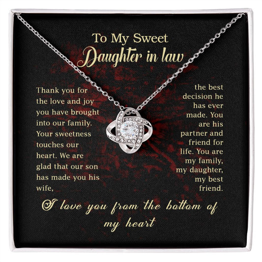 To My Daughter - Love Knot Necklace