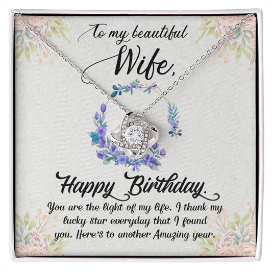 To My Beautiful Wife - Love Knot Necklace