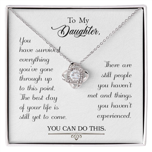To My Daughter - Love Knot Necklace