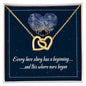 Every love story has a beginning - Interlocking Hearts Necklace