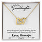 To My Granddaughter - - Interlocking Hearts Necklace
