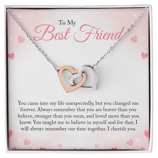 To my Bestie - Interlocking Hearts Necklace