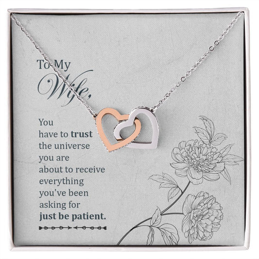 To My WIfe - Interlocking Hearts Necklace