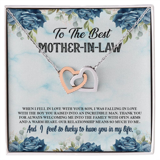 To The Best Mother In Law - Interlocking Hearts Necklace