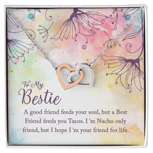 To my Bestie - Interlocking Hearts Necklace