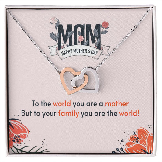 Happy Mothers Day - Interlocking Hearts Necklace