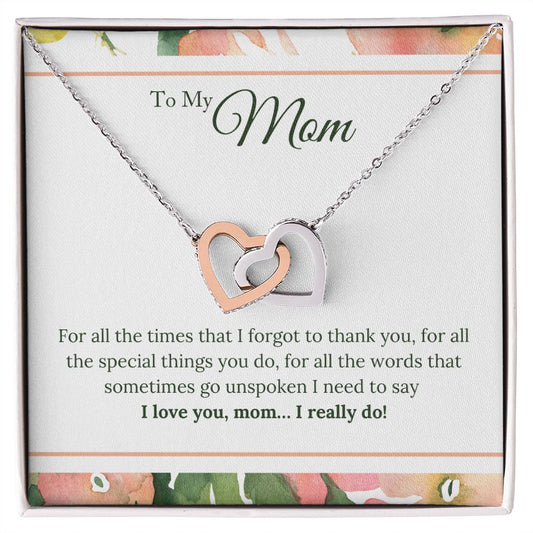 To My Mom - Interlocking Hearts Necklace