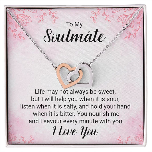 To my soulmate - Interlocking Hearts Necklace