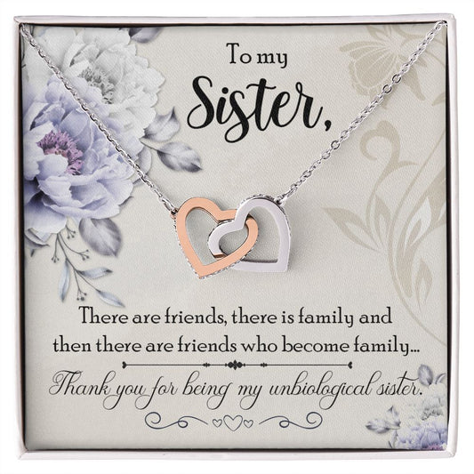 To My Sister - Interlocking Hearts Necklace