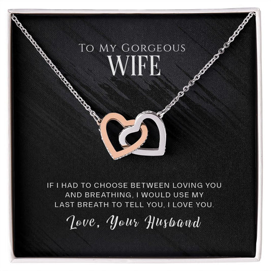 To my gorgeous wife - Interlocking Hearts Necklace