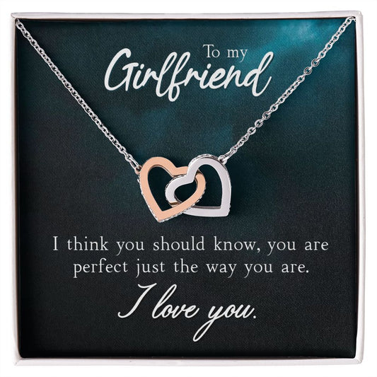 To My Girlfriend - Interlocking Hearts Necklace