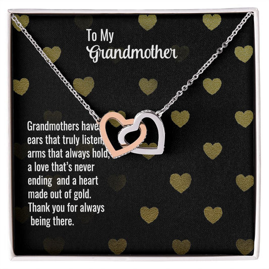 To My Grandmother - Interlocking Hearts Necklace