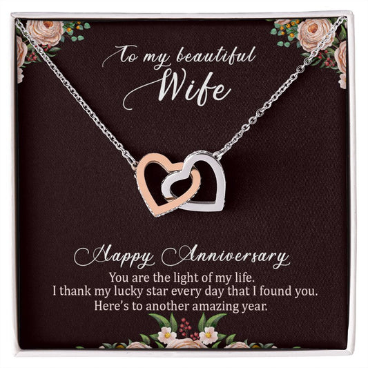 To my beautiful wife - Interlocking Hearts Necklace