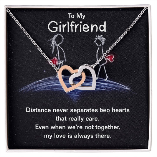 To my girlfriend - Interlocking Hearts Necklace