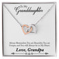 To My Granddaughter - - Interlocking Hearts Necklace