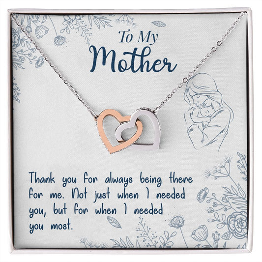 To My Mother - Interlocking Hearts Necklace