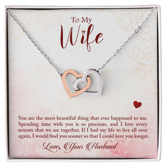To My WIfe - Interlocking Hearts Necklace