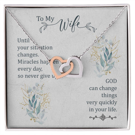 To My WIfe - Interlocking Hearts Necklace