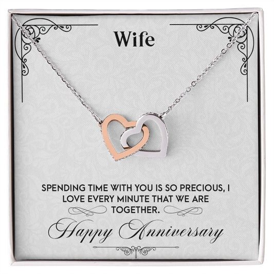 To My Wife - Interlocking Hearts Necklace