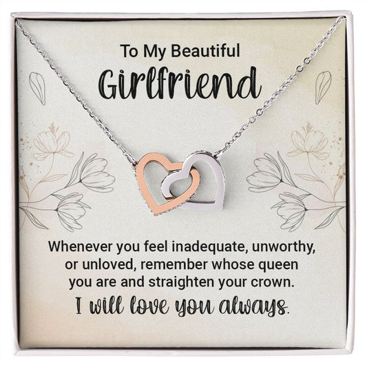 To My Girlfriend - Interlocking Hearts Necklace