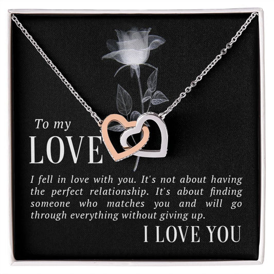 To my love - Interlocking Hearts Necklace