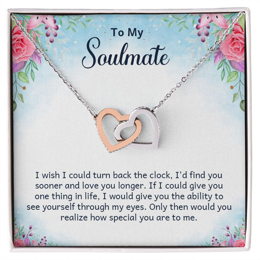 To My soulmate - Interlocking Hearts Necklace