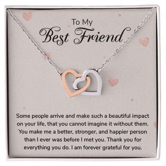To my Best Friend - Interlocking Hearts Necklace