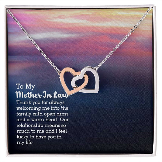 To My Mother In Law - Interlocking Hearts Necklace