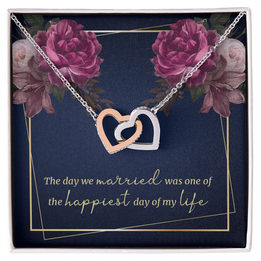 The day we married - Interlocking Hearts Necklace