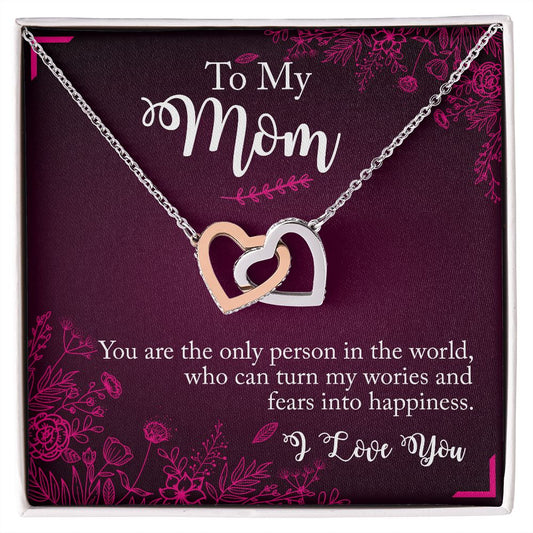 To My Mom - Interlocking Hearts Necklace