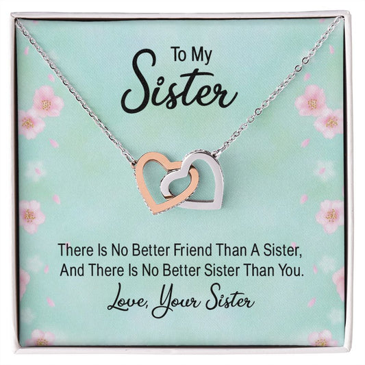 To my sister - Interlocking Hearts Necklace