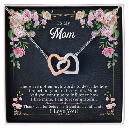 To My Mom - Interlocking Hearts Necklace
