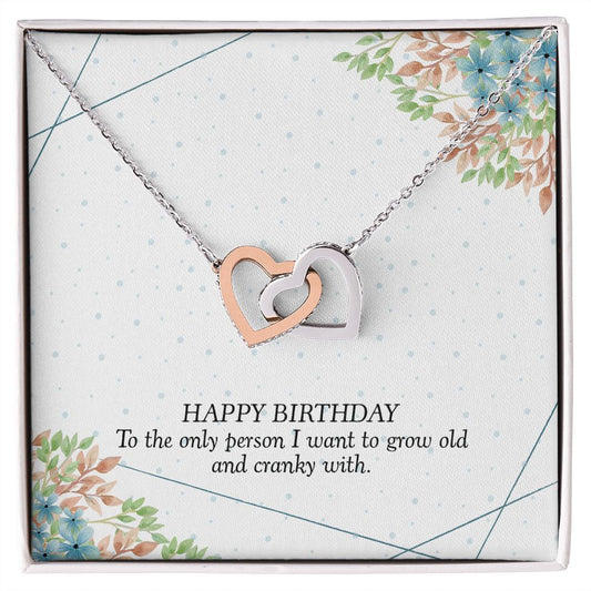 Happy birthday - Interlocking Hearts Necklace