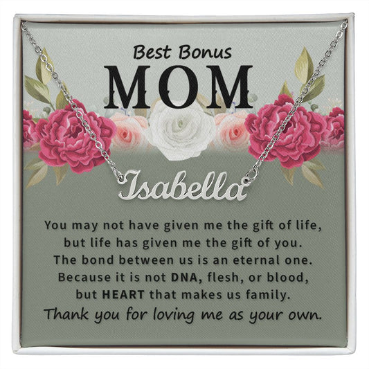 Best bonus mom - Personalized Name Necklace