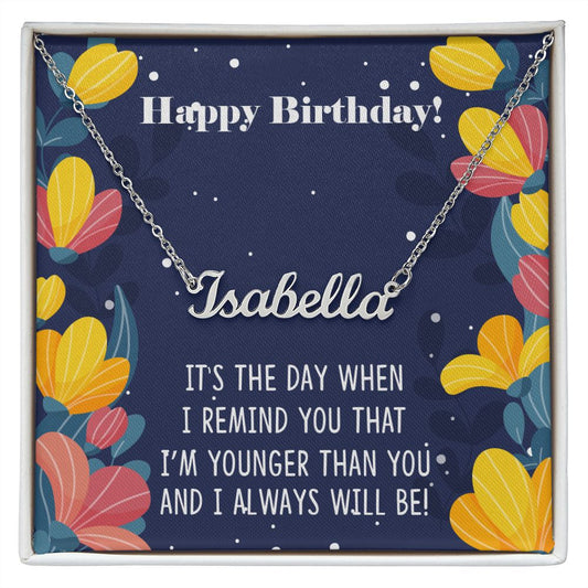Happy Birthday - Personalized Name Necklace