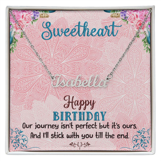 SweetHeart Happy Birthday - Personalized Name Necklace