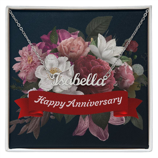 Happy Anniversary - Personalized Name Necklace