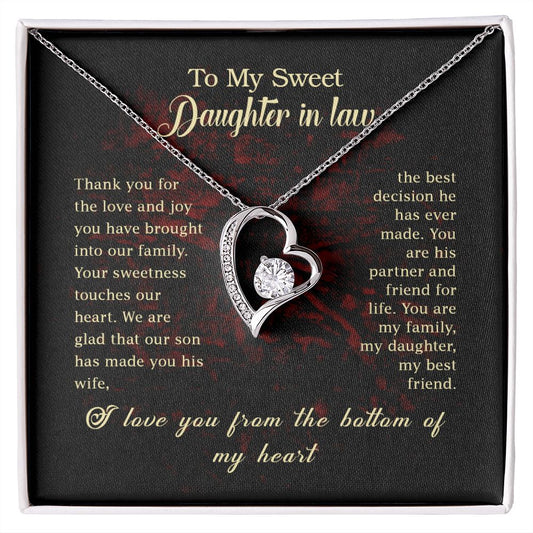 To my Daughter In Law - Forever Love Necklace
