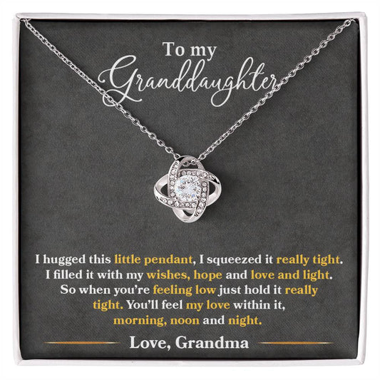 To My Granddaughter, You_ll Feel My Love Within This -Love Knot Necklace