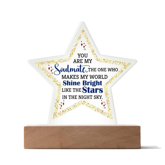 To My Soulmate - Printed Star Acrylic Plaque