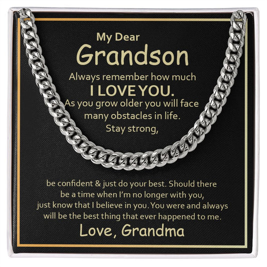 My Dear Grandson, - Cuban Chain Necklace