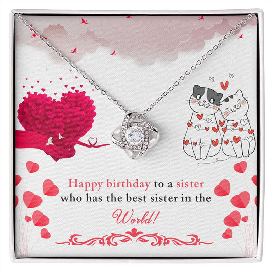 To My Sister - Love Knot Necklace