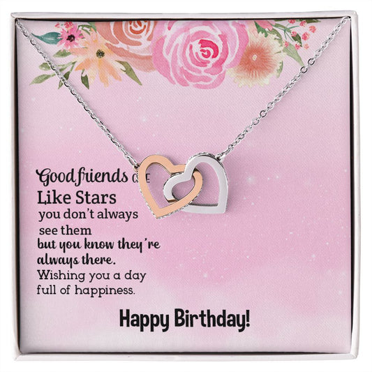 Good friends are Like Stars - Interlocking Hearts Necklace