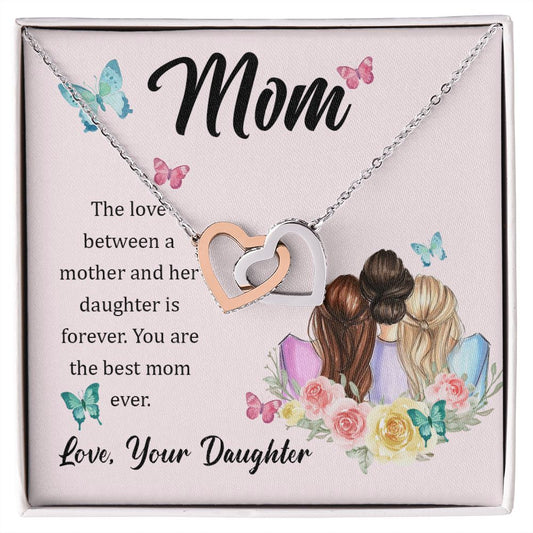 To Mom - Interlocking Hearts Necklace